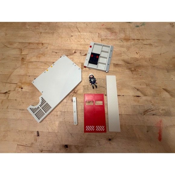 Playmobil Other - Playmobil Fire Station Replacement Parts Lot Firefighter Figure Garage Door Base